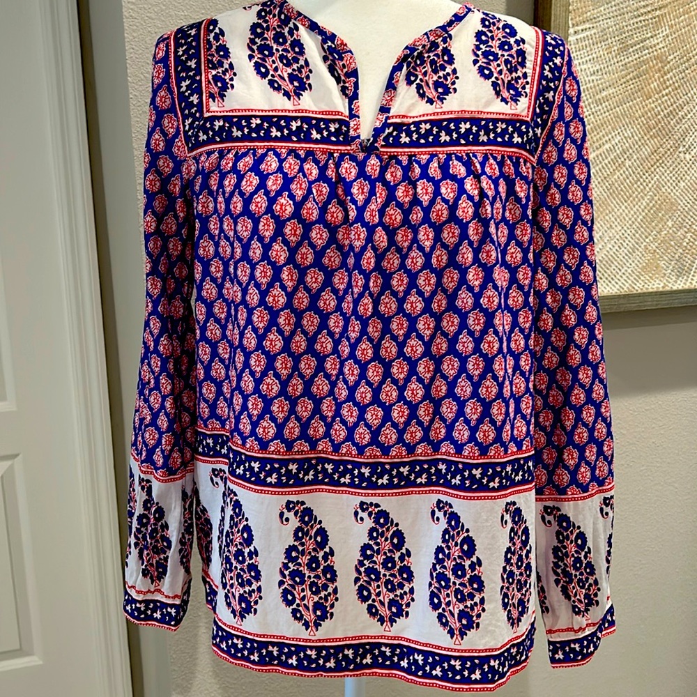 J.Crew long sleeve boho cotton top, Sz 6